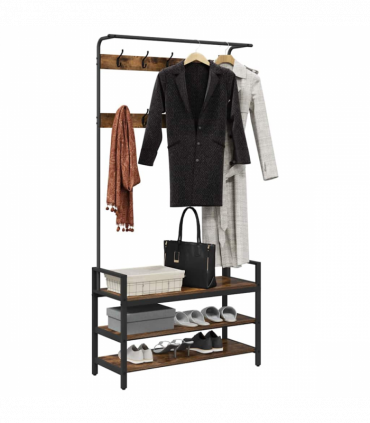 vidaXL Coat Rack Other Smoked oak 95 x 34 x 184 cm Engineered wood