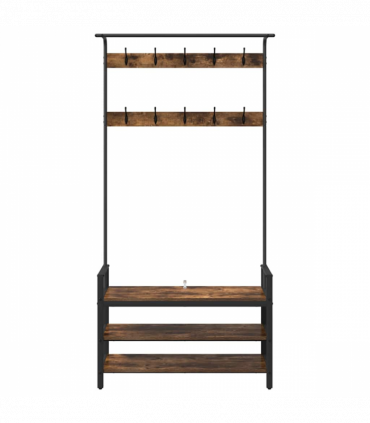 vidaXL Coat Rack Other Smoked oak 95 x 34 x 184 cm Engineered wood