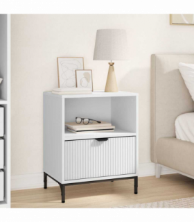 vidaXL Bedside Table with Drawer White 49 x 36 x 61 cm Engineered wood