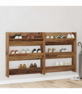 vidaXL Wall Shoe Cabinets with Shelf Other Old wood Engineered wood