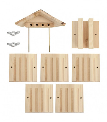 Bee Hotel Solid Firwood 22x20x20 cm