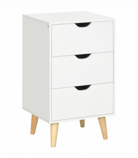 Chest of Drawers - White particle 3 Drawer Unit Storage Bedroom Living Room
