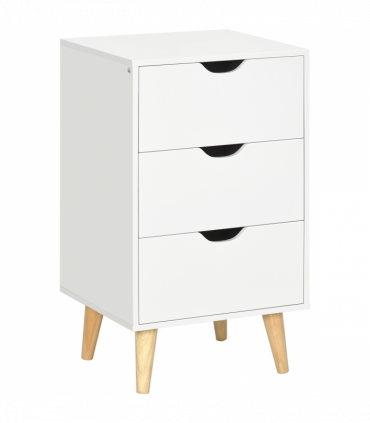 Chest of Drawers - White particle 3 Drawer Unit Storage Bedroom Living Room