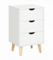 Chest of Drawers - White particle 3 Drawer Unit Storage Bedroom Living Room