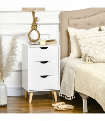 Chest of Drawers - White particle 3 Drawer Unit Storage Bedroom Living Room