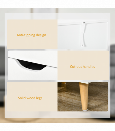 Chest of Drawers - White particle 3 Drawer Unit Storage Bedroom Living Room