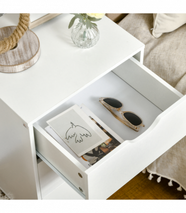 Chest of Drawers - White particle 3 Drawer Unit Storage Bedroom Living Room
