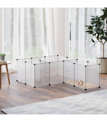 Pet Playpen, 18 Panels DIY Small Animal Cage for Guinea Pigs Hedgehogs