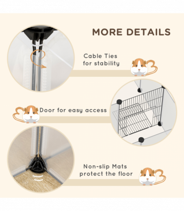 Pet Playpen, 18 Panels DIY Small Animal Cage for Guinea Pigs Hedgehogs
