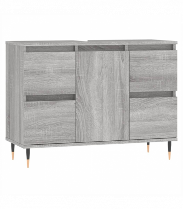 vidaXL Bathroom Cabinet Grey Sonoma 80x33x60 cm Engineered Wood