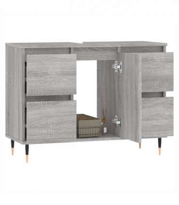 vidaXL Bathroom Cabinet Grey Sonoma 80x33x60 cm Engineered Wood