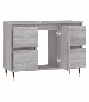vidaXL Bathroom Cabinet Grey Sonoma 80x33x60 cm Engineered Wood