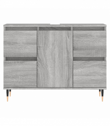 vidaXL Bathroom Cabinet Grey Sonoma 80x33x60 cm Engineered Wood