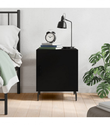 vidaXL Bedside Cabinet Black 40x40x50 cm Engineered Wood