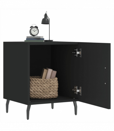 vidaXL Bedside Cabinet Black 40x40x50 cm Engineered Wood