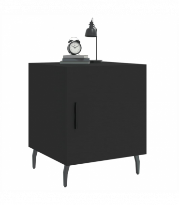 vidaXL Bedside Cabinet Black 40x40x50 cm Engineered Wood