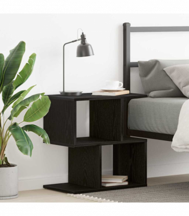 vidaXL Bedside Cabinet Black Oak 50x30x51,5 cm Engineered Wood