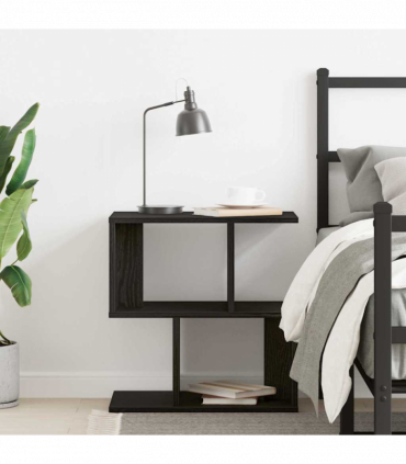 vidaXL Bedside Cabinet Black Oak 50x30x51,5 cm Engineered Wood