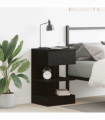 vidaXL Bedside Cabinet Black oak 40 x 35 x 65 cm Engineered wood