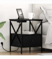 vidaXL Bedside Cabinet Black oak 41.5 x 40.5 x 55 cm Engineered wood
