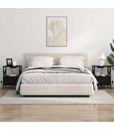 vidaXL Bedside Cabinet Black oak 41.5 x 40.5 x 55 cm Engineered wood