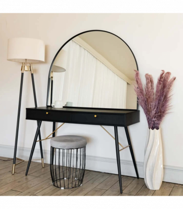 Akiko - Black Metal Arched Mirror - 95cm x 120cm