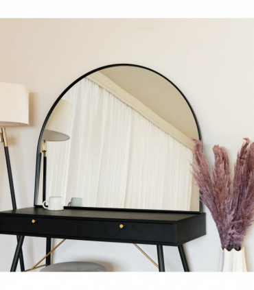 Akiko - Black Metal Arched Mirror - 95cm x 120cm