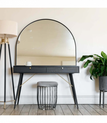 Akiko - Black Metal Arched Mirror - 95cm x 120cm