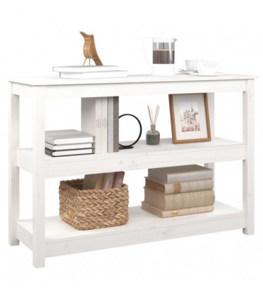 Console Table White 110x40x74 cm Solid Wood Pine