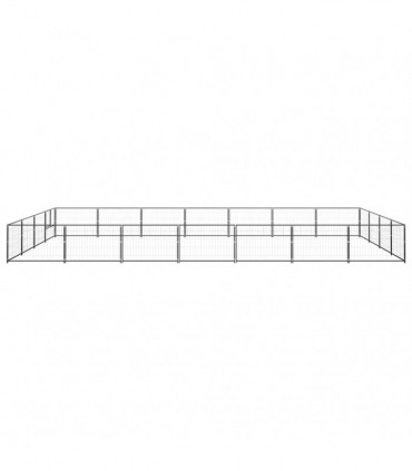 vidaXL Dog Kennel Black 28 m² Steel