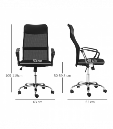 Executive Office Chair High Back Mesh Chair Seat Office Desk Chairs, Black
