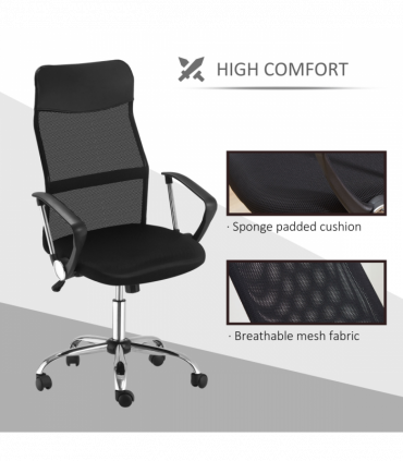 Executive Office Chair High Back Mesh Chair Seat Office Desk Chairs, Black
