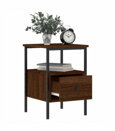 vidaXL Bedside Cabinet Brown Oak 34x36x50 cm Engineered Wood