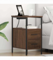vidaXL Bedside Cabinet Brown oak 30 x 48 x 61 cm Engineered wood