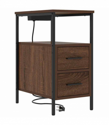 vidaXL Bedside Cabinet Brown oak 30 x 48 x 61 cm Engineered wood
