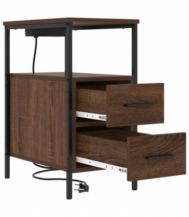 vidaXL Bedside Cabinet Brown oak 30 x 48 x 61 cm Engineered wood