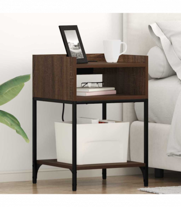 vidaXL Bedside Cabinet Brown oak 40 x 40 x 61 cm Engineered wood