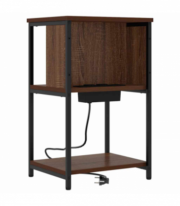 vidaXL Bedside Cabinet Brown oak 40 x 40 x 61 cm Engineered wood