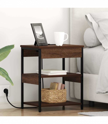 vidaXL Bedside Cabinet Brown oak 41 x 31 x 51 cm Engineered wood