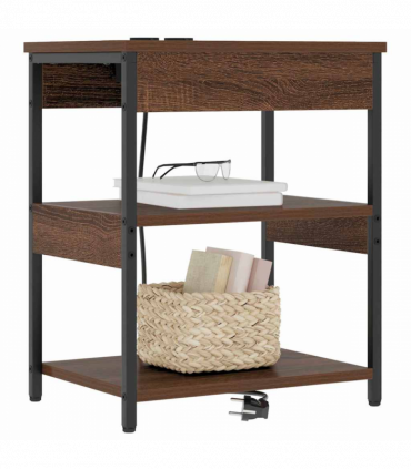 vidaXL Bedside Cabinet Brown oak 41 x 31 x 51 cm Engineered wood