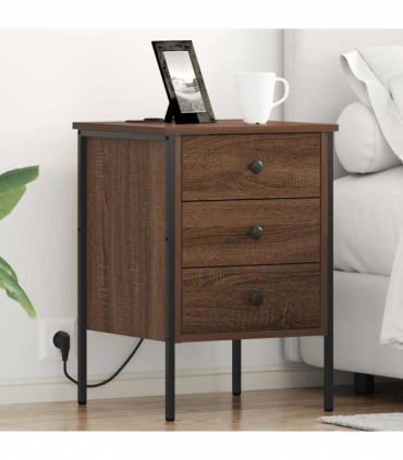 vidaXL Bedside Cabinet Brown oak 42 x 41 x 61 cm Engineered wood