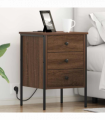 vidaXL Bedside Cabinet Brown oak 42 x 41 x 61 cm Engineered wood