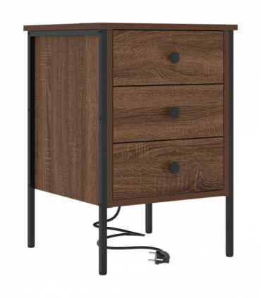 vidaXL Bedside Cabinet Brown oak 42 x 41 x 61 cm Engineered wood
