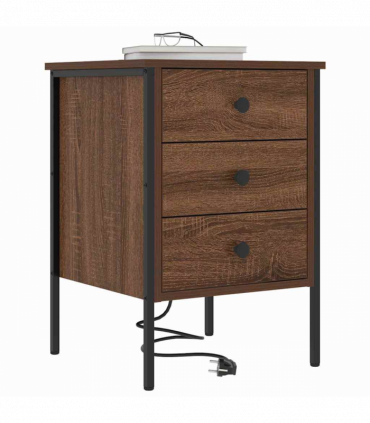 vidaXL Bedside Cabinet Brown oak 42 x 41 x 61 cm Engineered wood
