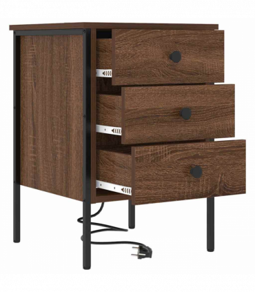 vidaXL Bedside Cabinet Brown oak 42 x 41 x 61 cm Engineered wood