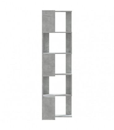 vidaXL Corner Bookcase 5-Tier Concrete Grey 50x50x179 cm Engineered Wood