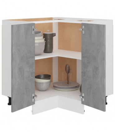 vidaXL Corner Bottom Cabinet Concrete Grey 75.5x75.5x81.5 cm Engineered Wood
