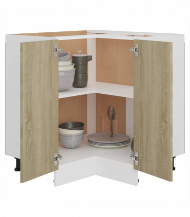 vidaXL Corner Bottom Cabinet Sonoma Oak 75.5x75.5x81.5 cm Engineered Wood