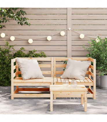 vidaXL Garden Sofas Corner 2 pcs 70x70x67 cm Solid Wood Pine