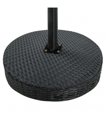 vidaXL Garden Table Black 60.5x106 cm Poly Rattan